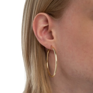 35mm Bamboo Hoop Earrings in 10K Stamp Hollow Gold