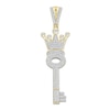 Thumbnail Image 0 of 5/8 CT. T.W. Diamond Key with Crown Necklace Charm in 10K Gold