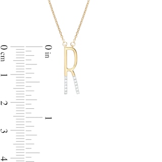 Men's Personalized Initial Pendant Necklace Diamond Accents Yellow  Gold-Plated Sterling Silver 20