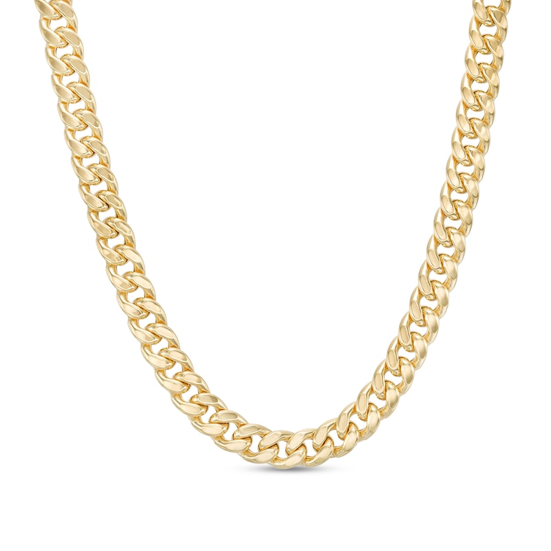 Made in Italy 6.35mm Cuban Chain Necklace in Semi-Solid Sterling Silver with 10K Gold Plate - 20"