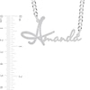 Thumbnail Image 1 of Cubic Zirconia Personalized Name Script Curb Chain Necklace in Sterling Silver - 18"