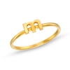 Thumbnail Image 0 of Personalized Lowercase Single Initial Ring in Sterling Silver with 14K Gold Plate