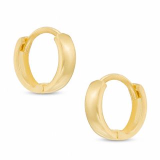 10K Gold Diamond-Cut Huggie Hoop Earrings | Banter