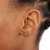 Thumbnail Image 3 of 4mm Lab-Created Emerald Stud Earrings in 10K Gold