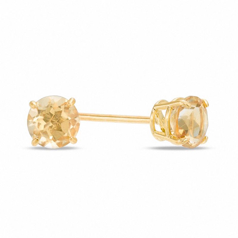 GENUINE CITRINE GOLD STUDS shops EARRINGS