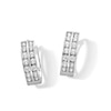 Thumbnail Image 1 of Cubic Zirconia Two Row 11mm Huggie Earrings in 10K White Gold