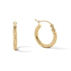 Thumbnail Image 1 of 10K Gold 17mm Diamond-Cut Tube Hoop Earrings