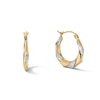 Thumbnail Image 1 of Octagonal Hoop Earrings in 10K Two-Tone Gold