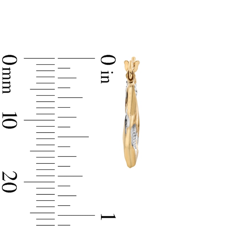 Main Image 3 of Octagonal Hoop Earrings in 10K Two-Tone Gold