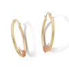 Thumbnail Image 1 of 10K Two-Tone Gold Heart on Hoop Earrings