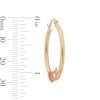 Thumbnail Image 3 of 10K Two-Tone Gold Heart on Hoop Earrings