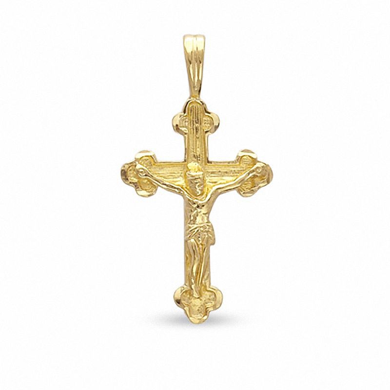 Etched Crucifix Charm in 10K Gold