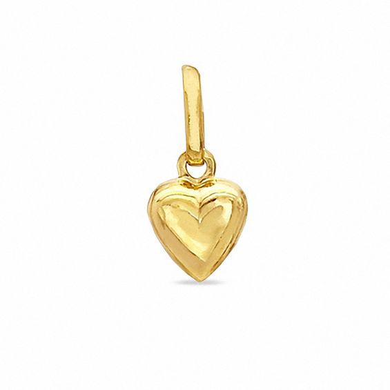 Small Puffy Heart Charm in 10K Gold | Banter