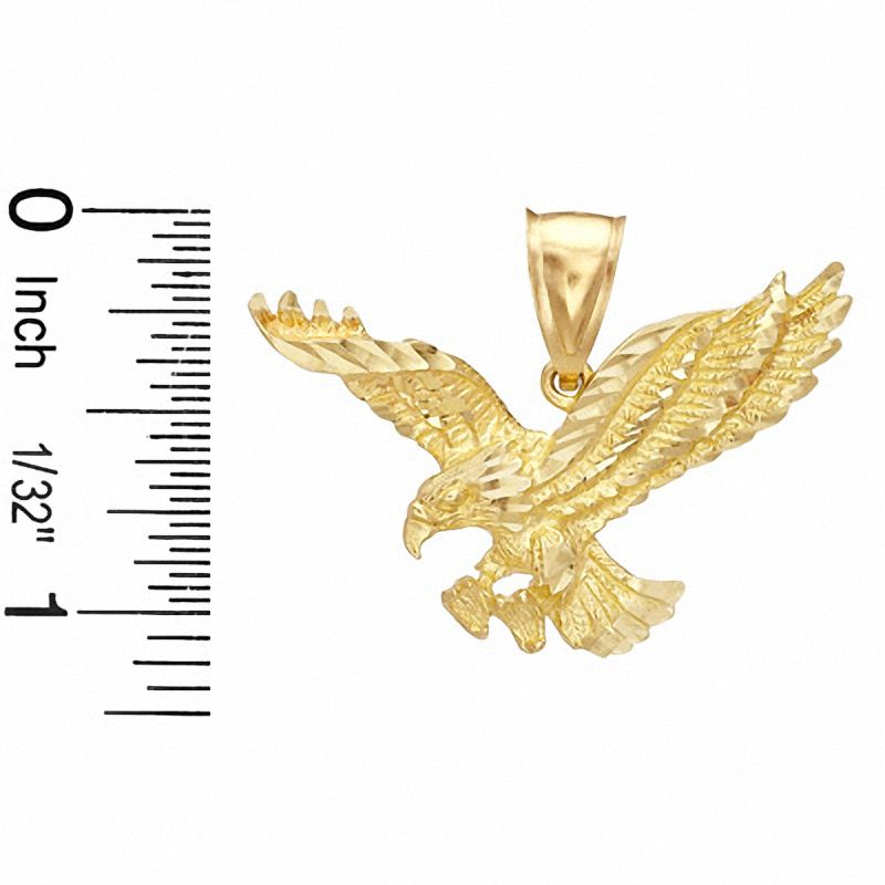 Diamond-Cut Landing Eagle Charm in 10K Solid Gold