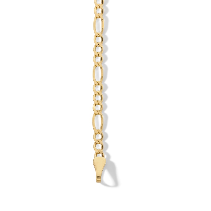 Main Image 2 of Child's 060 Gauge Hollow Figaro 3+1 Chain Bracelet in 10K Hollow Gold - 5.5&quot;