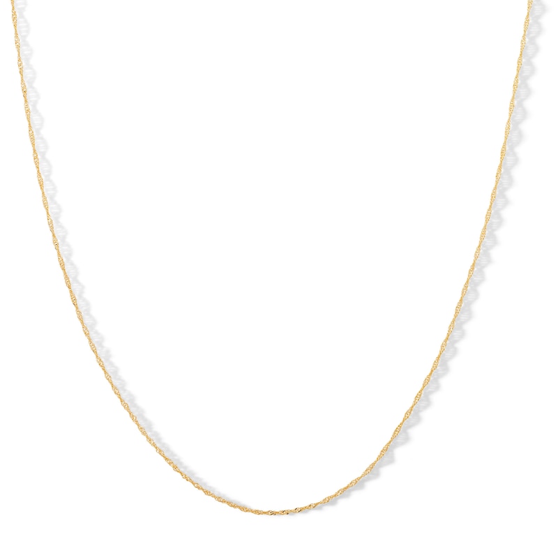 Main Image 1 of 018 Gauge Singapore Chain Necklace in 14K Solid Gold - 15&quot;