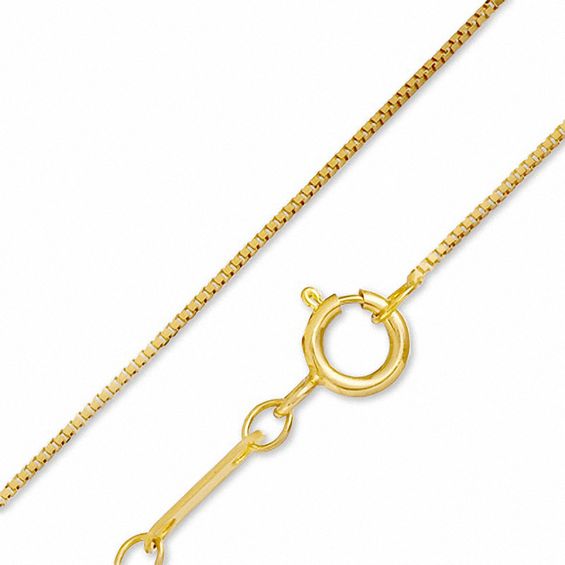 Child's 040 Gauge Solid Box Chain Necklace in 10K Gold