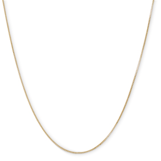Gauge Solid Box Chain Necklace in 10K Solid Gold