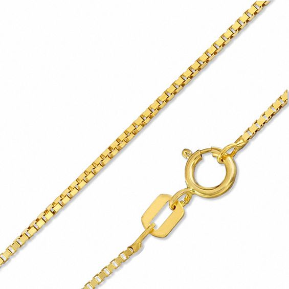 Gauge Solid Box Chain Necklace in 10K Solid Gold