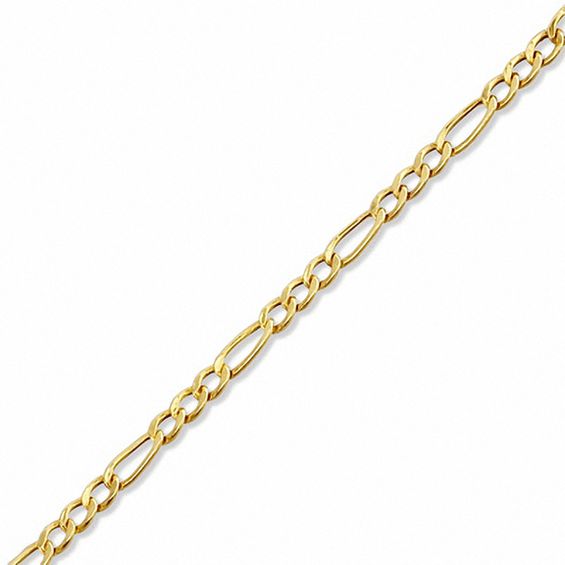060 Gauge Figaro Chain Necklace in 10K Hollow Gold | Banter