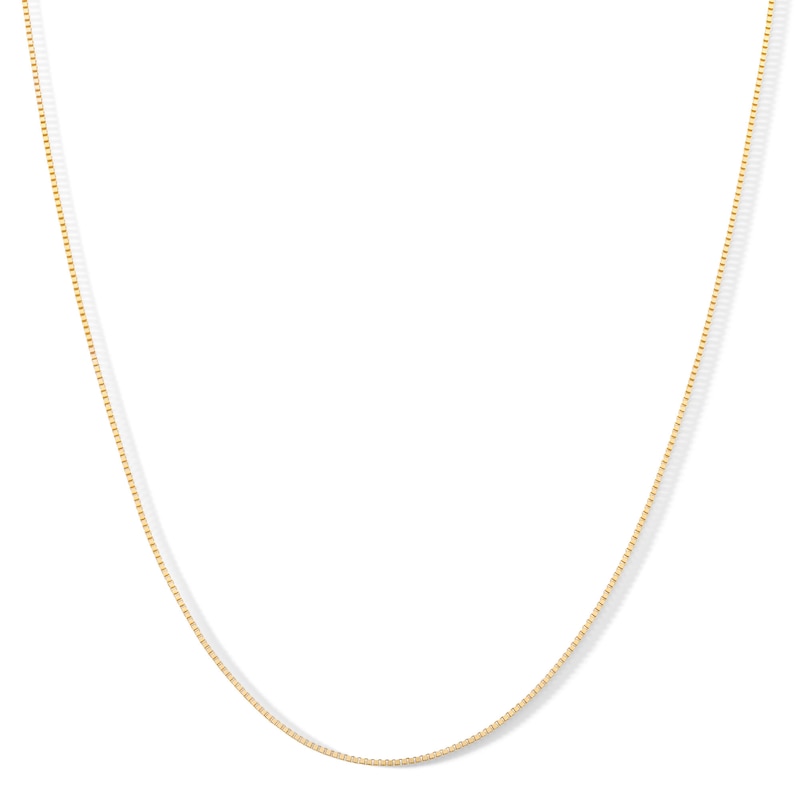 Main Image 1 of Child's 0.7mm Solid Box Chain Necklace in 10K Solid Gold  - 13&quot;