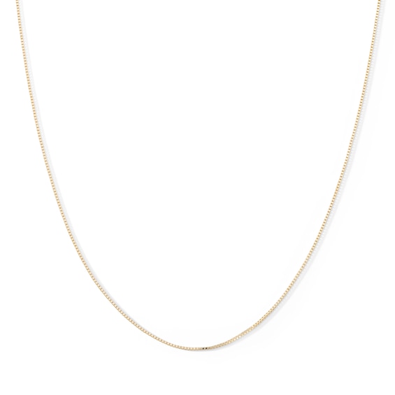 050 Gauge Solid Box Chain Necklace in 10K Solid Gold - 22