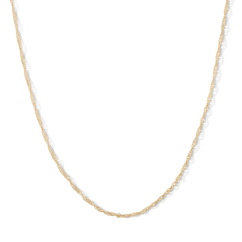 Main Image 1 of 10K Hollow Gold Singapore Chain - 20&quot;