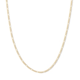 Child's 050 Gauge Hollow Figaro Chain Necklace in 10K Hollow Gold - 13&quot;