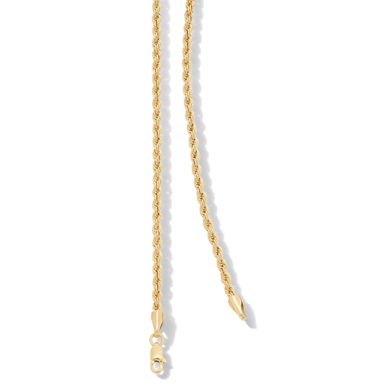 Main Image 5 of 10K Hollow Gold Rope Chain - 22&quot;