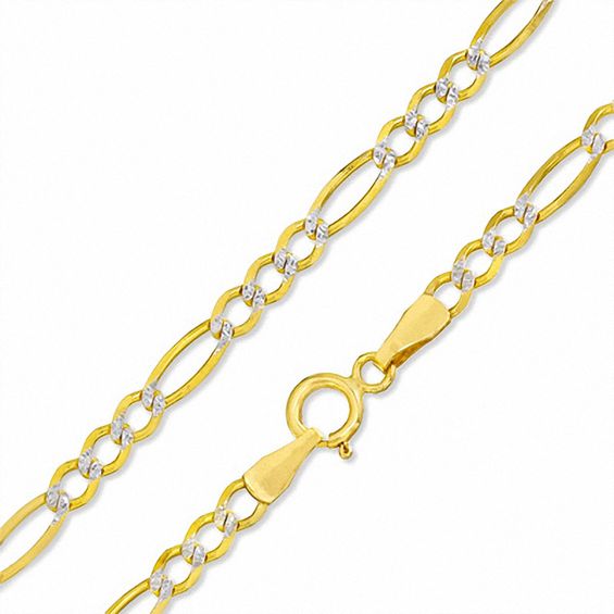 Child's 10K Gold 065 Gauge Wide Figaro Chain Necklace - 13"