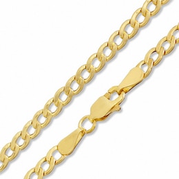 Made in Italy 080 Gauge Hollow Curb Chain Necklace in 10K Gold - 24&quot;