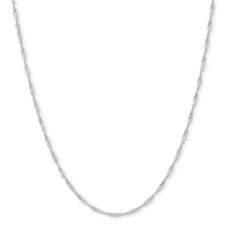 Main Image 1 of 10K Solid White Gold Singapore Chain - 18&quot;