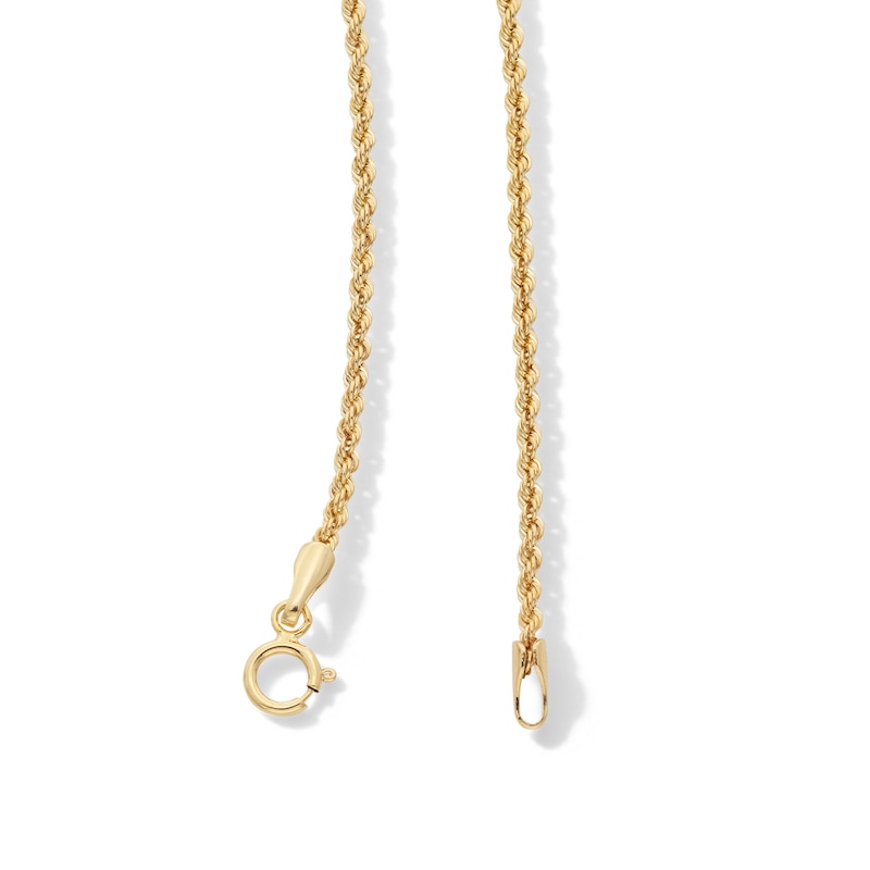 Main Image 5 of 10K Hollow Gold Rope Chain - 16&quot;