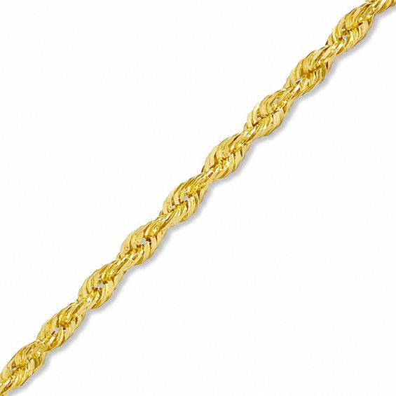 10K Gold Gauge Light Dual Glitter Rope Chain Necklace