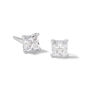 5mm Heart-Shaped Cubic Zirconia Stud Earrings in Sterling Silver