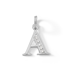 Cubic Zirconia Small Initial &quot;A&quot; Charm in Sterling Silver