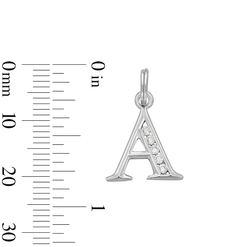 Main Image 4 of Cubic Zirconia Small Initial &quot;A&quot; Charm in Sterling Silver