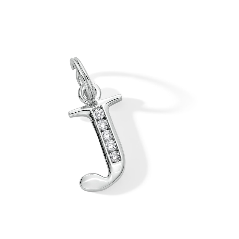 Main Image 3 of Cubic Zirconia Initial &quot;J&quot; Charm in Sterling Silver