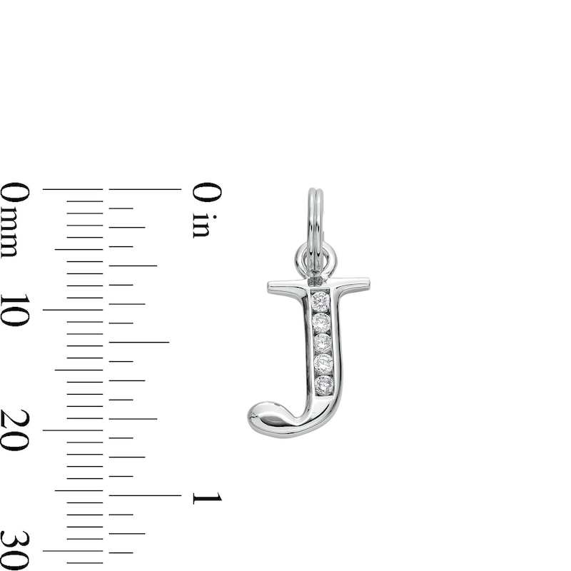 Main Image 4 of Cubic Zirconia Initial &quot;J&quot; Charm in Sterling Silver