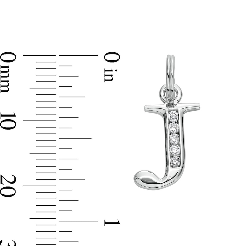 Main Image 5 of Cubic Zirconia Initial &quot;J&quot; Charm in Sterling Silver