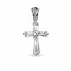 Cubic Zirconia Cross Charm in Sterling Silver