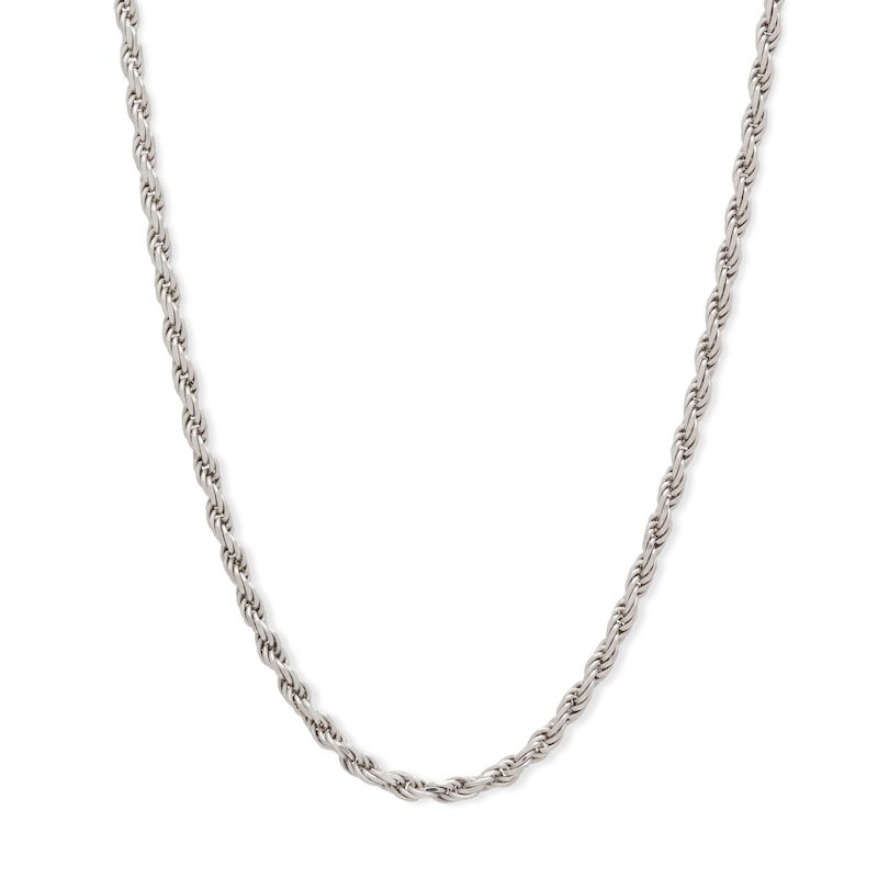 Main Image 1 of Made in Italy 050 Gauge Diamond-Cut Rope Chain Necklace in Solid Sterling Silver - 24&quot;