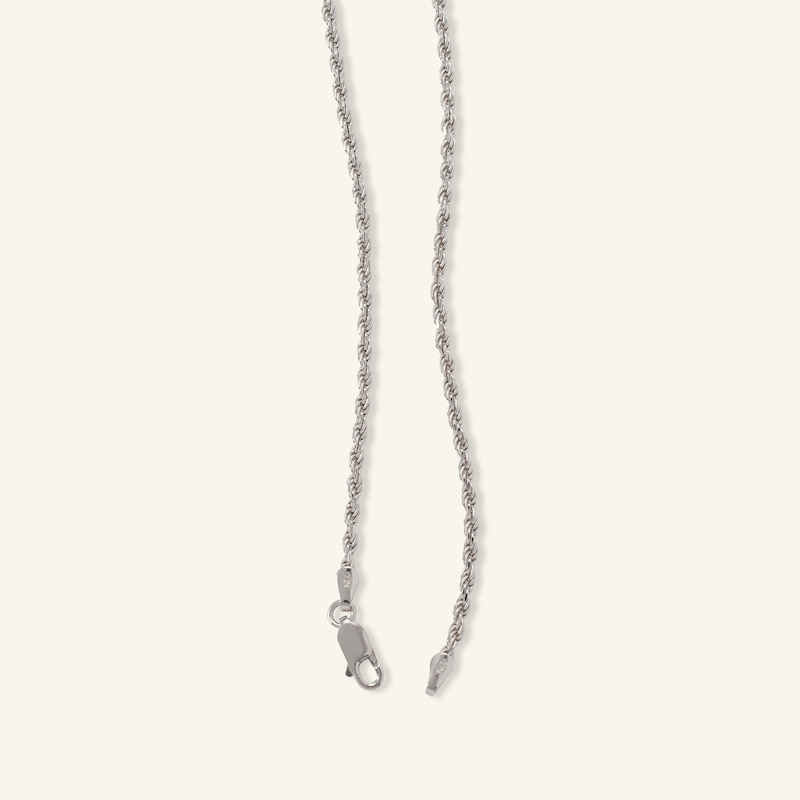 Main Image 2 of Made in Italy 050 Gauge Diamond-Cut Rope Chain Necklace in Solid Sterling Silver - 24&quot;