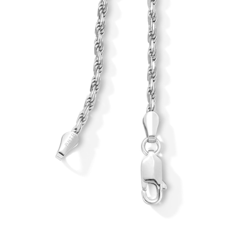 Main Image 5 of Sterling Silver Diamond-Cut Rope Chain Made in Italy - 24&quot;