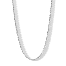 Made in Italy 050 Gauge Diamond-Cut Rope Chain Necklace in Solid Sterling Silver - 30&quot;
