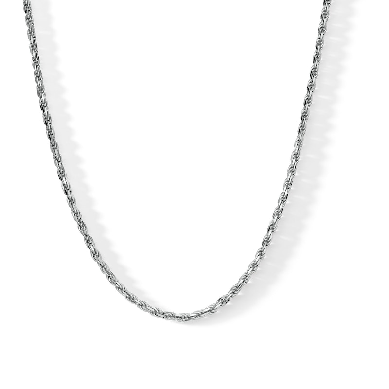 Main Image 1 of Made in Italy 050 Gauge Diamond-Cut Rope Chain Necklace in Solid Sterling Silver - 18&quot;