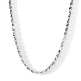 Made in Italy 070 Gauge Diamond-Cut Rope Chain Necklace in Sterling Silver - 20&quot;