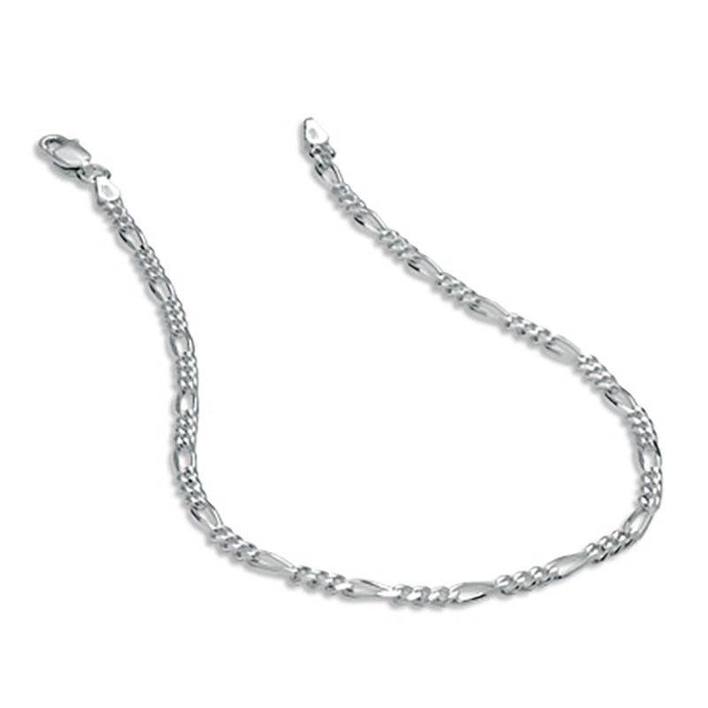 080 Gauge Figaro Chain Necklace in Sterling Silver - 24"