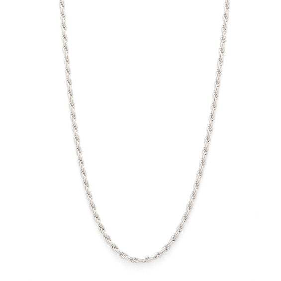 Made in Italy 040 Gauge Diamond-Cut Rope Chain Necklace in Solid Sterling Silver