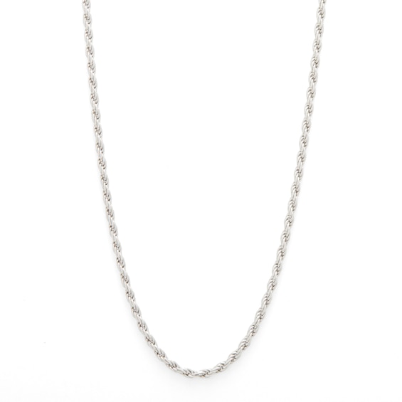 Made in Italy 040 Gauge Diamond-Cut Rope Chain Necklace in Solid Sterling Silver